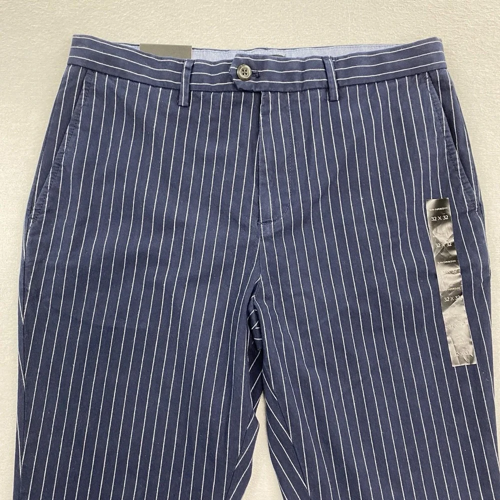 Banana Republic Pants Mens 32x32 Blue Chino Grayson Slim Tapered Fit Striped